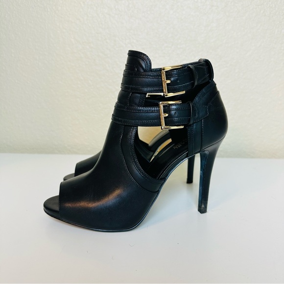MICHAEL MICHAEL KORS Women’s Blaze Open Toe Booties in Black Leather Size 7 - Picture 3 of 7